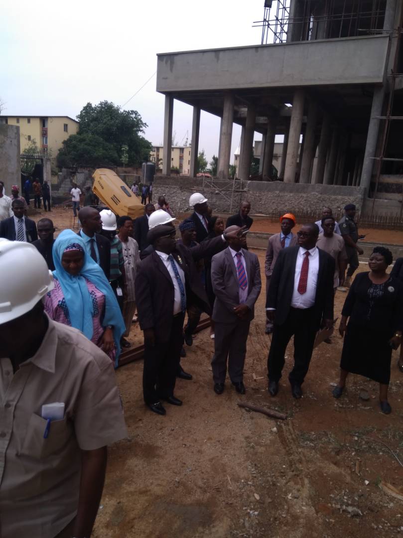 The inspection of the NICN permanent court complex by the committee on on-going projects in the Judiciary - Headed by Hajiya Rakiya Sarki Ibrahim ( MON), Thursday 10th May, 2018.