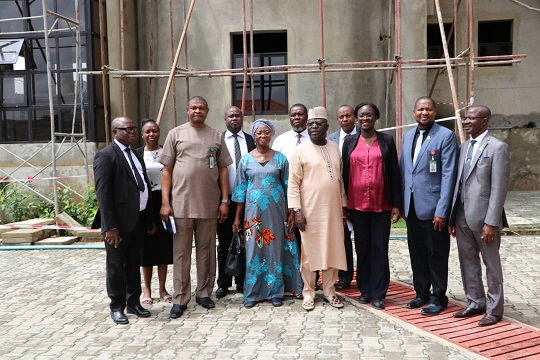 Visit of the members of the Federal Judiciary | Due Process Committee on the 8th of August,  2019 to the NICN permanent site. No.11 New Bussa Close Area3 Garki, Abuja.